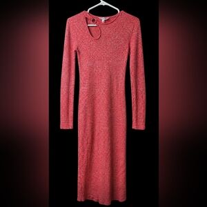 Long Sleeve Coral Knit Women's Dress